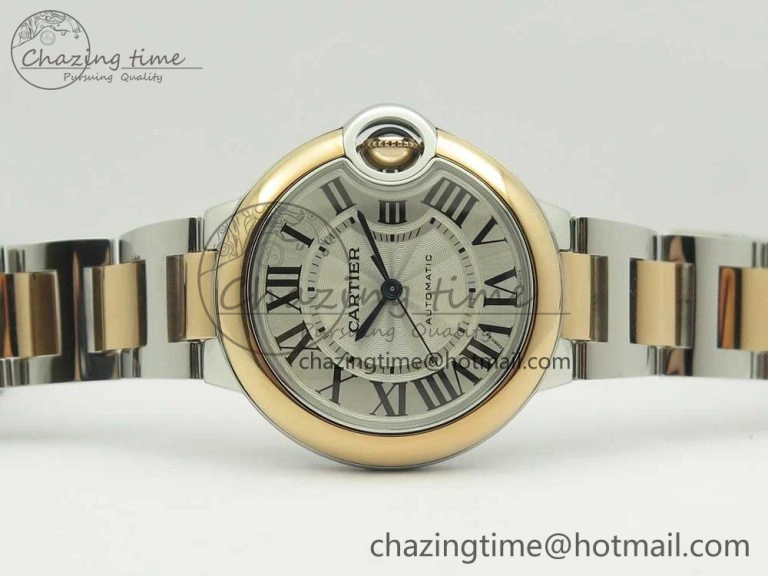 Ballon Bleu 33mm V6F 1:1 Best Edition SS RG White Texture Dial on SS RG Bracelet SEIKO NH05A