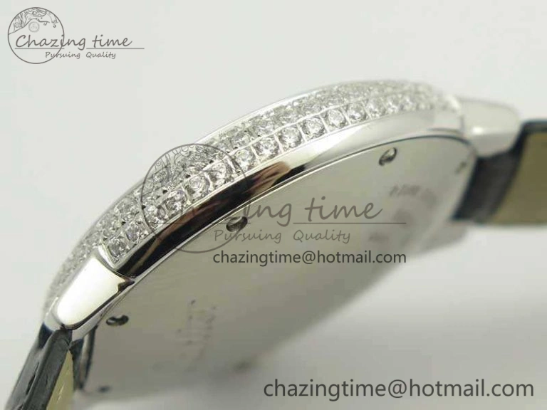 Ballon Bleu 36mm Crystal SS TWF Best Edition Crystal Dial On Black Leather Strap Quartz