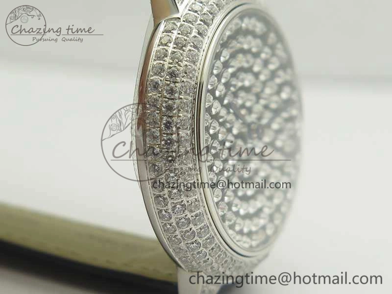 Ballon Bleu 36mm Crystal SS TWF Best Edition Crystal Dial On Black Leather Strap Quartz