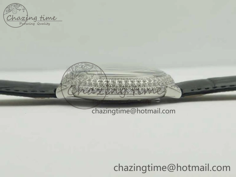 Ballon Bleu 36mm Crystal SS TWF Best Edition Crystal Dial On Black Leather Strap Quartz
