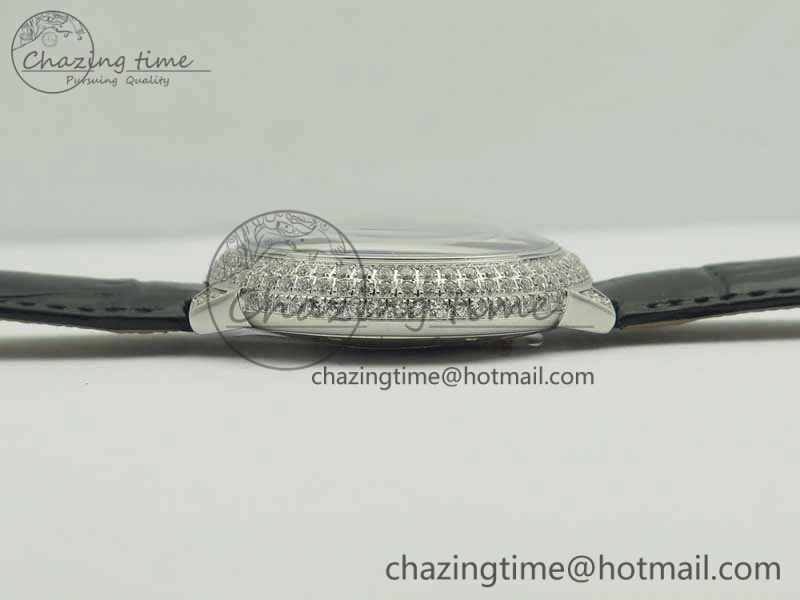Ballon Bleu 36mm Crystal SS TWF Best Edition Crystal Dial On Black Leather Strap Quartz