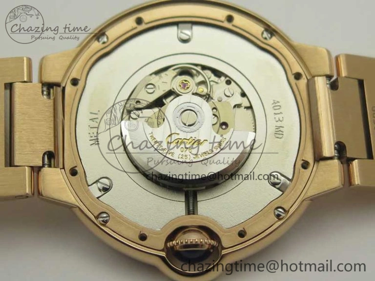 Ballon Bleu 36mm RG V6F 1:1 Best Edition Pink MOP Dial Crystal Bezel on RG Bracelet SEIKO NH05A