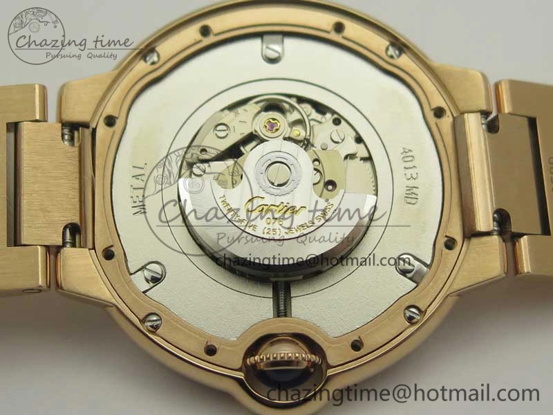 Ballon Bleu 36mm RG V6F 1:1 Best Edition Pink MOP Dial Crystal Bezel on RG Bracelet SEIKO NH05A