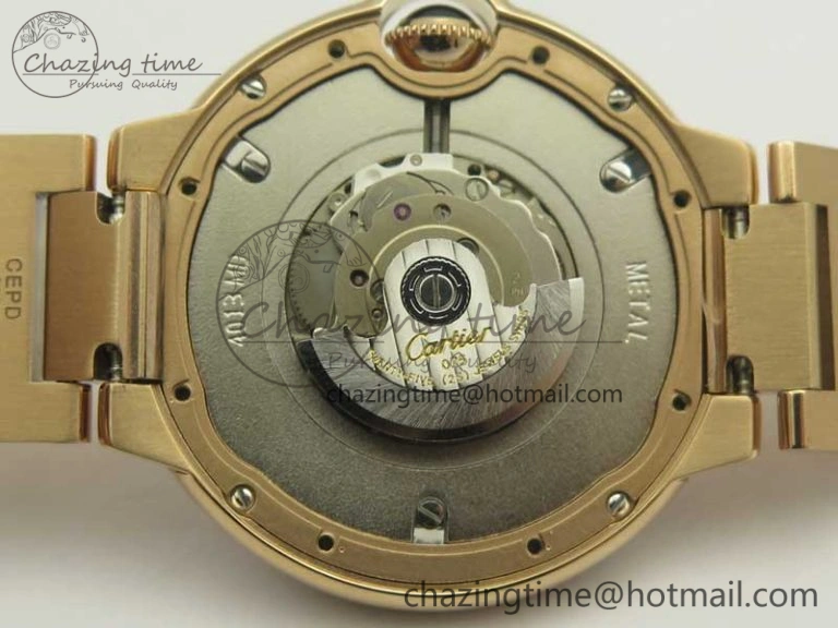 Ballon Bleu 36mm RG V6F 1:1 Best Edition Pink MOP Dial Crystal Bezel on RG Bracelet SEIKO NH05A