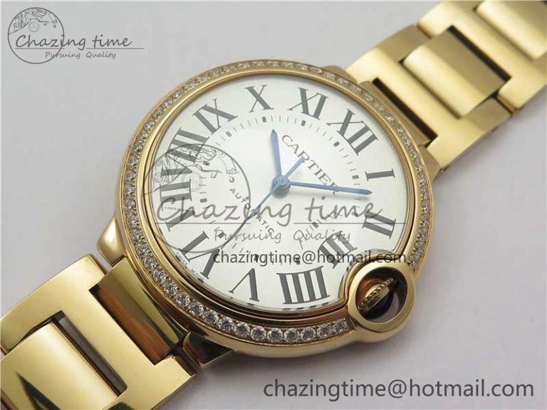 Ballon Bleu 36mm RG V6F 1:1 Best Edition Silver Dial on RG Bracelet SEIKO NH05A