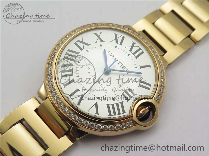 Ballon Bleu 36mm RG V6F 1:1 Best Edition Silver Dial on RG Bracelet SEIKO NH05A