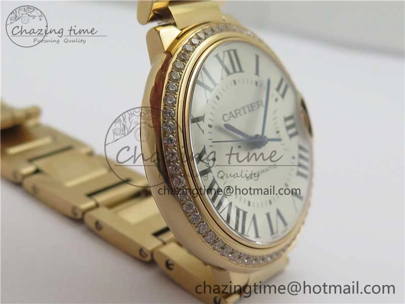 Ballon Bleu 36mm RG V6F 1:1 Best Edition Silver Dial on RG Bracelet SEIKO NH05A