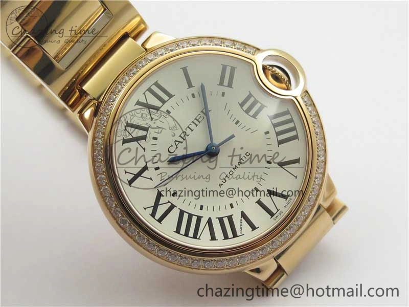 Ballon Bleu 36mm RG V6F 1:1 Best Edition Silver Dial on RG Bracelet SEIKO NH05A