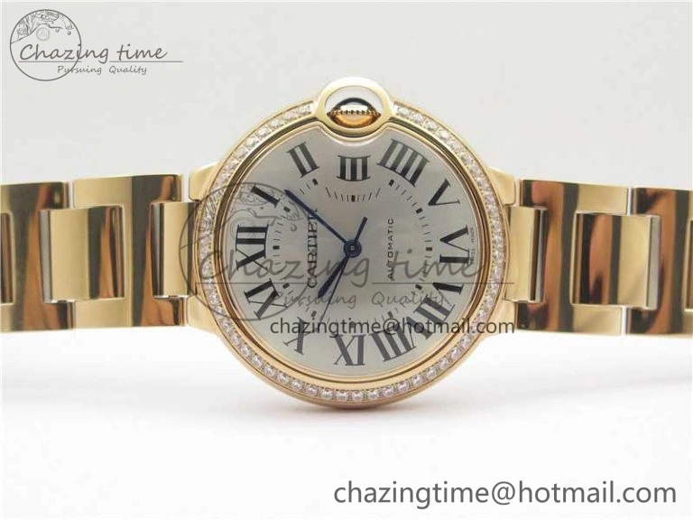 Ballon Bleu 36mm RG V6F 1:1 Best Edition Silver Dial on RG Bracelet SEIKO NH05A