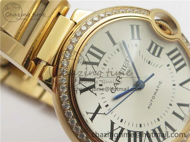 Ballon Bleu 36mm RG V6F 1:1 Best Edition Silver Dial on RG Bracelet SEIKO NH05A
