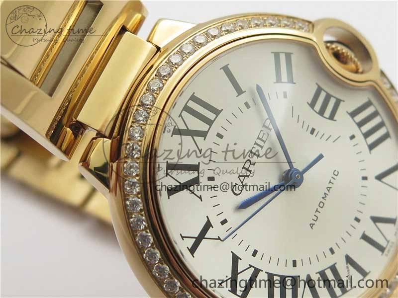Ballon Bleu 36mm RG V6F 1:1 Best Edition Silver Dial on RG Bracelet SEIKO NH05A