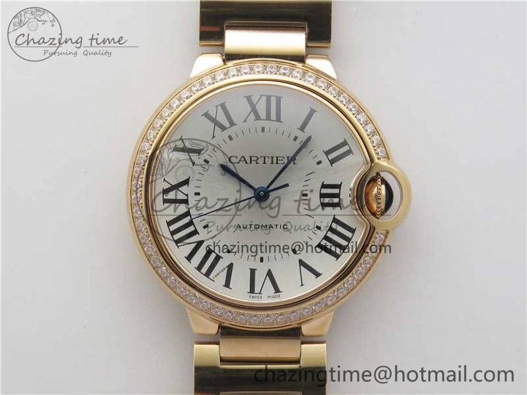 Ballon Bleu 36mm RG V6F 1:1 Best Edition Silver Dial on RG Bracelet SEIKO NH05A