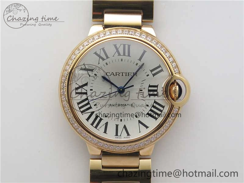 Ballon Bleu 36mm RG V6F 1:1 Best Edition Silver Dial on RG Bracelet SEIKO NH05A