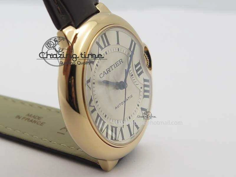Ballon Bleu 36mm RG V6F Best Edition White Dial On Brown Leather SEIKO NH05A V2