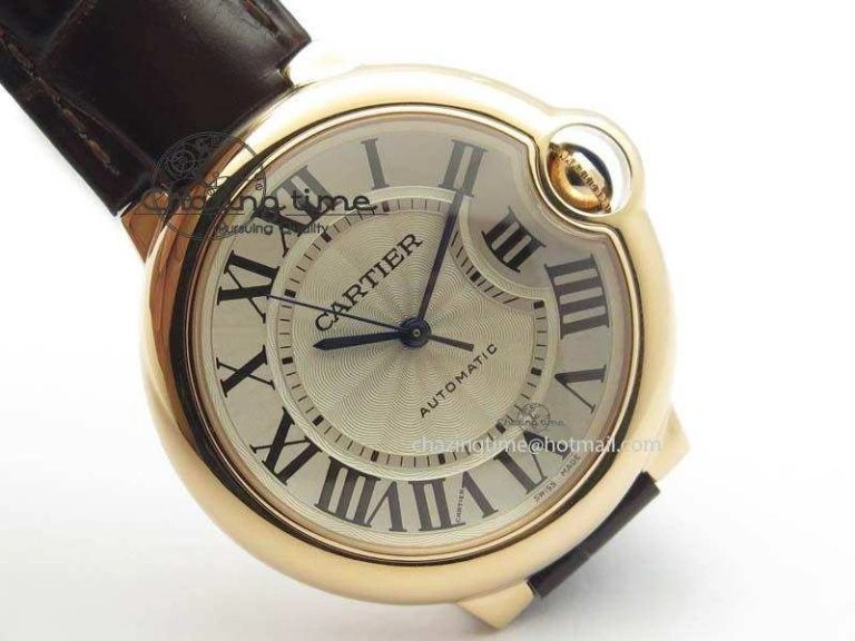 Ballon Bleu 36mm RG V6F Best Edition White Dial On Brown Leather SEIKO NH05A V2