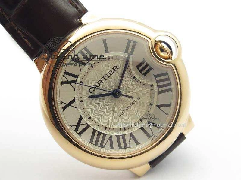 Ballon Bleu 36mm RG V6F Best Edition White Dial On Brown Leather SEIKO NH05A V2