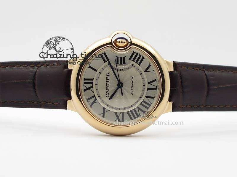 Ballon Bleu 36mm RG V6F Best Edition White Dial On Brown Leather SEIKO NH05A V2