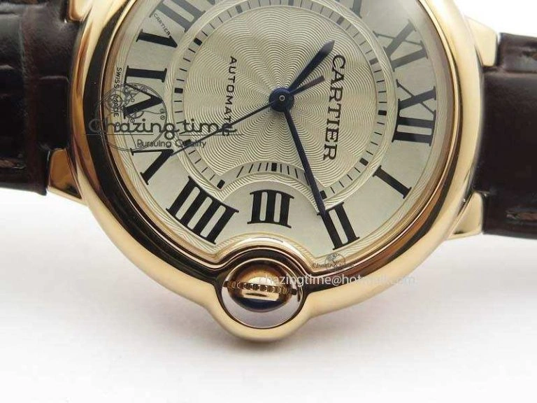 Ballon Bleu 36mm RG V6F Best Edition White Dial On Brown Leather SEIKO NH05A V2
