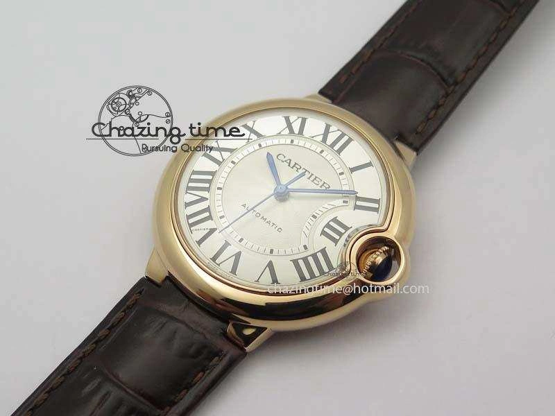 Ballon Bleu 36mm RG V6F Best Edition White Dial On Brown Leather SEIKO NH05A V2