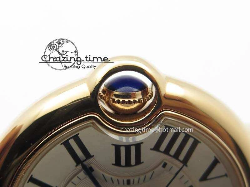 Ballon Bleu 36mm RG V6F Best Edition White Dial On Brown Leather SEIKO NH05A V2