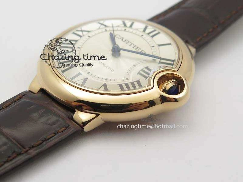 Ballon Bleu 36mm RG V6F Best Edition White Dial On Brown Leather SEIKO NH05A V2