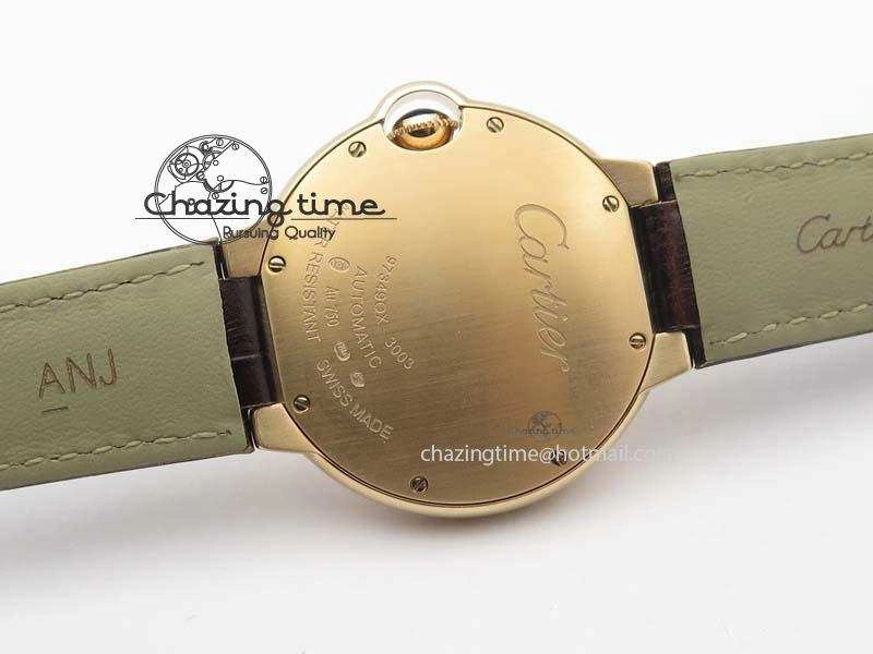 Ballon Bleu 36mm RG V6F Best Edition White Dial On Brown Leather SEIKO NH05A V2