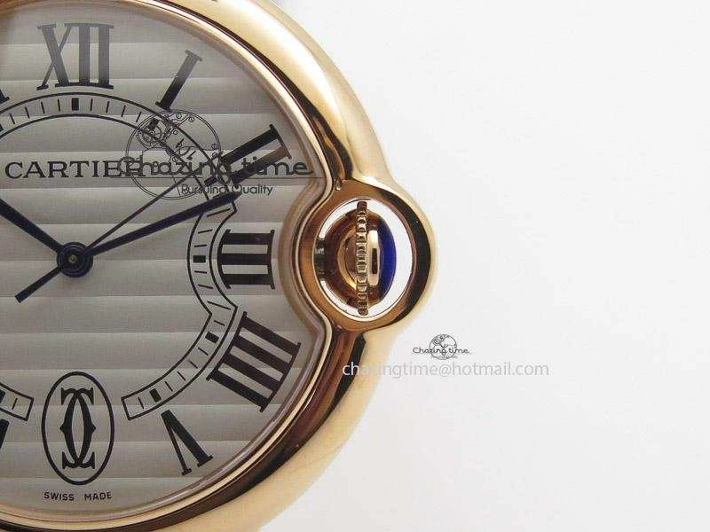 Ballon Bleu 36mm RG V6F White Textured Dial on White Leather Strap SEIKO NH05A
