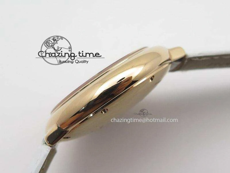 Ballon Bleu 36mm RG V6F White Textured Dial on White Leather Strap SEIKO NH05A