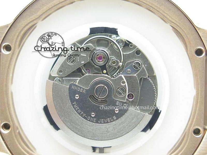 Ballon Bleu 36mm RG V6F White Textured Dial on White Leather Strap SEIKO NH05A