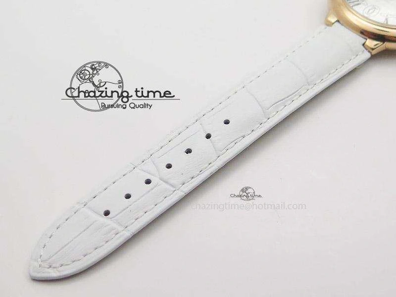 Ballon Bleu 36mm RG V6F White Textured Dial on White Leather Strap SEIKO NH05A