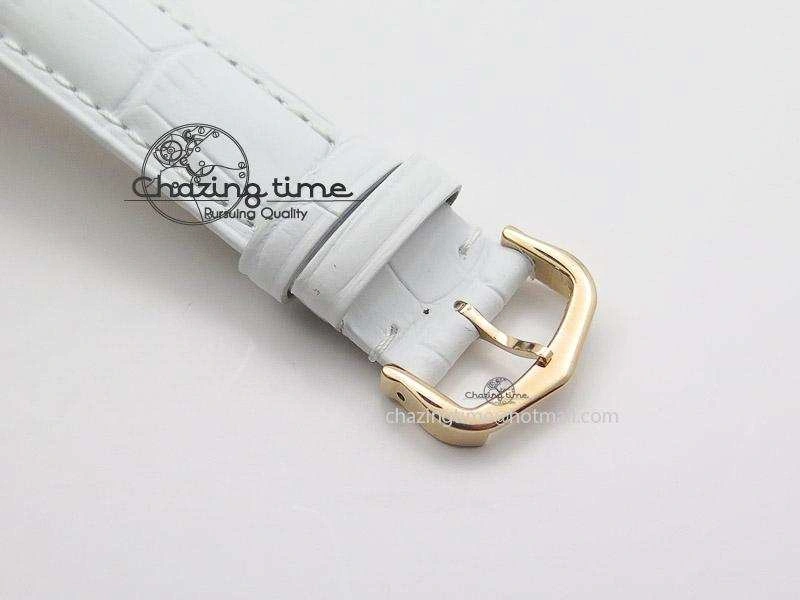 Ballon Bleu 36mm RG V6F White Textured Dial on White Leather Strap SEIKO NH05A