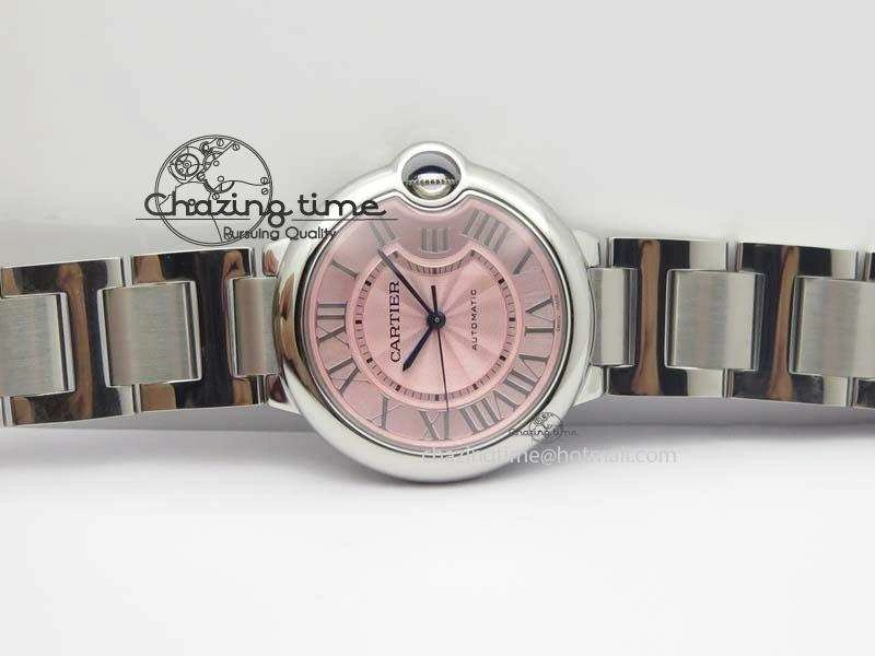 Ballon Bleu 36mm SS V6F 1:1 Best Edition Pink Dial On SS Bracelet SEIKO NH05A