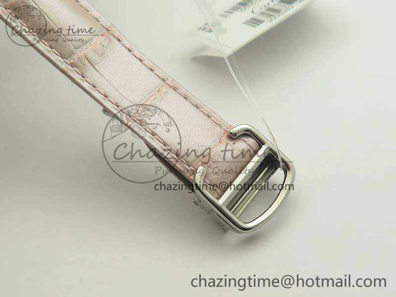 Ballon Bleu 36mm SS V6F 1:1 Best Edition White Dial Diamond Bezel On Leather Strap Quartz