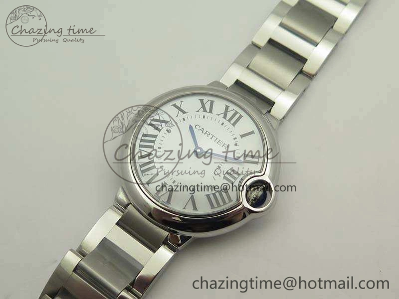 Ballon Bleu 36mm SS V6F 1:1 Best Edition White MOP Dial On SS Bracelet Quartz