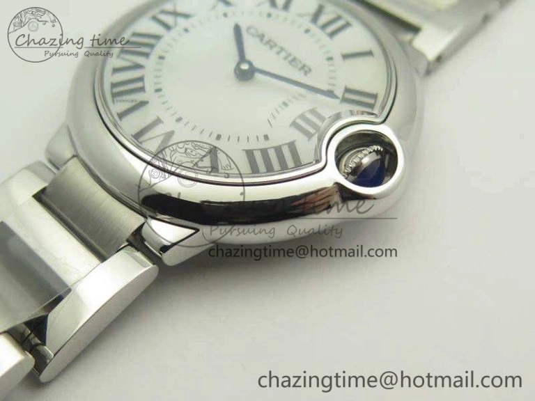 Ballon Bleu 36mm SS V6F 1:1 Best Edition White MOP Dial On SS Bracelet Quartz