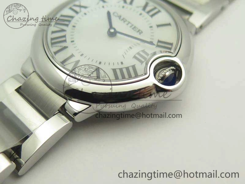 Ballon Bleu 36mm SS V6F 1:1 Best Edition White MOP Dial On SS Bracelet Quartz