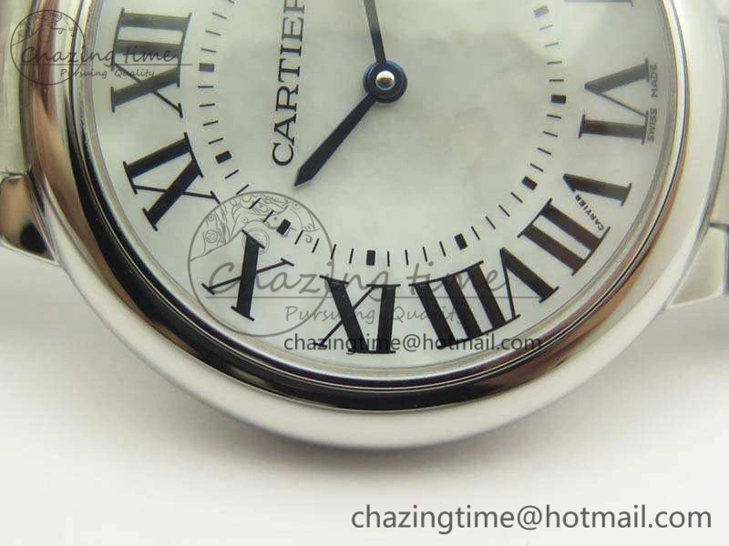 Ballon Bleu 36mm SS V6F 1:1 Best Edition White MOP Dial On SS Bracelet Quartz