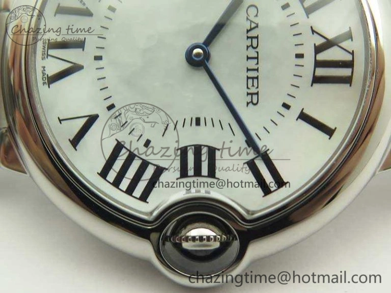Ballon Bleu 36mm SS V6F 1:1 Best Edition White MOP Dial On SS Bracelet Quartz