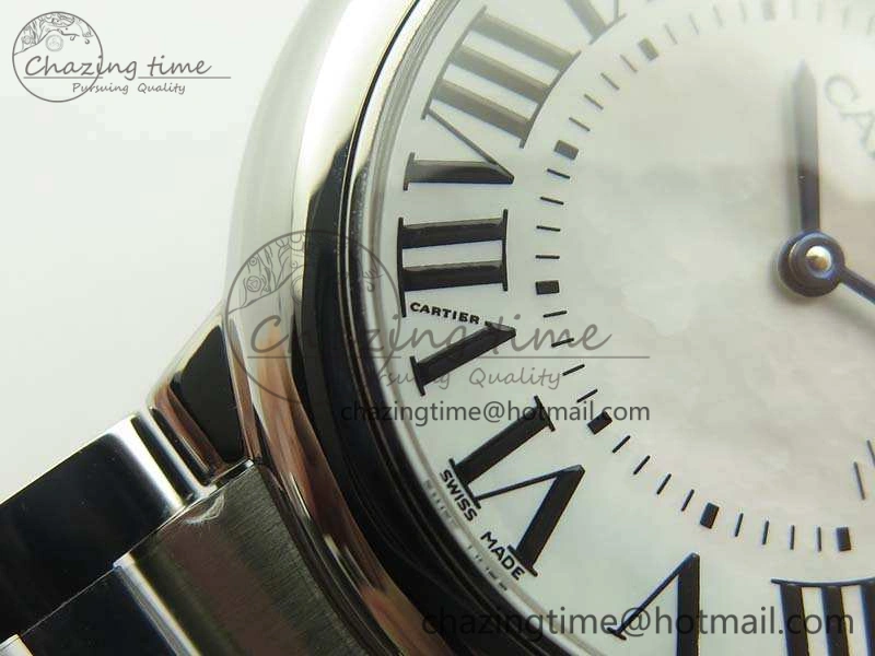 Ballon Bleu 36mm SS V6F 1:1 Best Edition White MOP Dial On SS Bracelet Quartz
