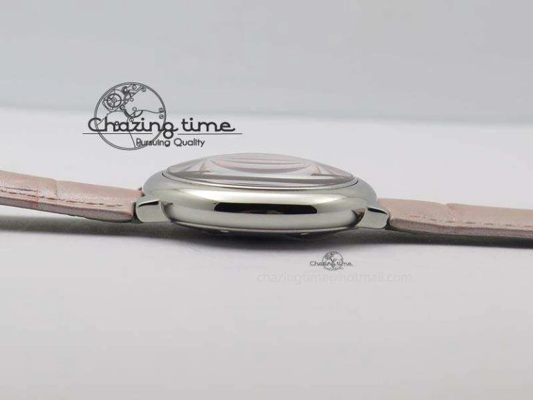 Ballon Bleu 36mm SS V6F Best Edition Pink Textured Dial On Pink Leather Strap Ronda Quartz