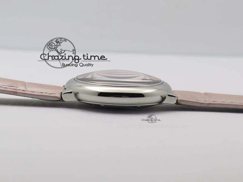 Ballon Bleu 36mm SS V6F Best Edition Pink Textured Dial On Pink Leather Strap Ronda Quartz
