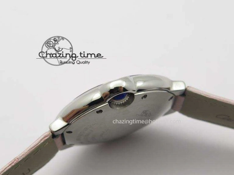 Ballon Bleu 36mm SS V6F Best Edition Pink Textured Dial On Pink Leather Strap Ronda Quartz
