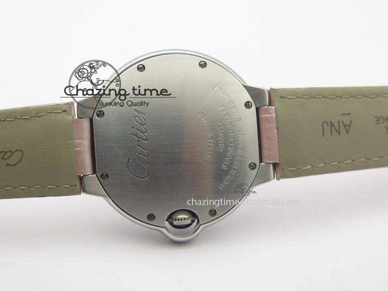 Ballon Bleu 36mm SS V6F Best Edition Pink Textured Dial On Pink Leather Strap Ronda Quartz