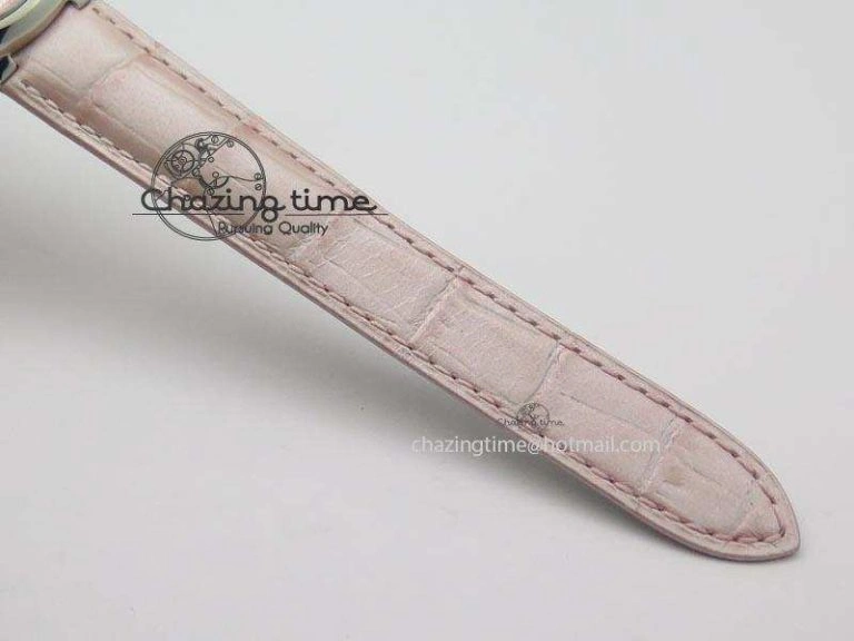 Ballon Bleu 36mm SS V6F Best Edition Pink Textured Dial On Pink Leather Strap Ronda Quartz
