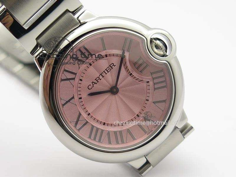 Ballon Bleu 36mm SS V6F Best Edition Pink Textured Dial On SS Bracelet Ronda Quartz