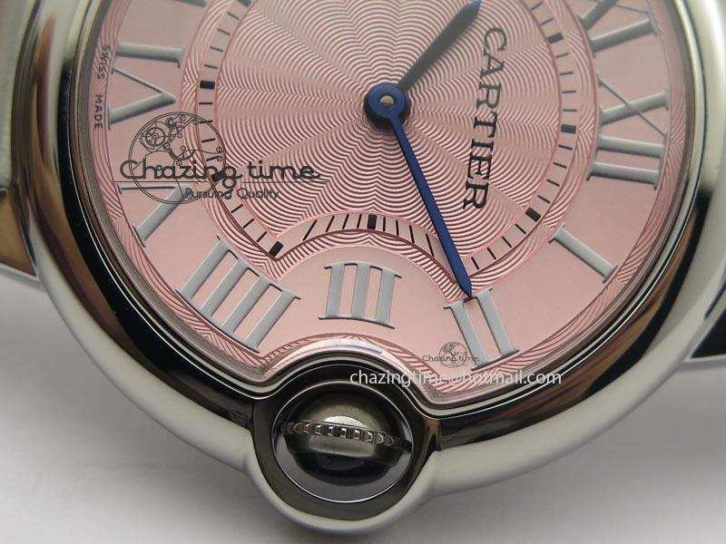Ballon Bleu 36mm SS V6F Best Edition Pink Textured Dial On SS Bracelet Ronda Quartz