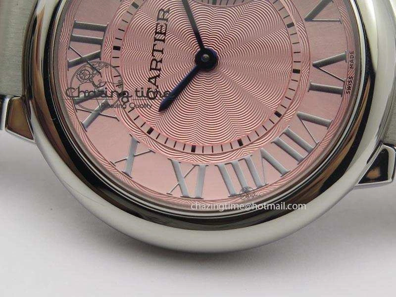 Ballon Bleu 36mm SS V6F Best Edition Pink Textured Dial On SS Bracelet Ronda Quartz