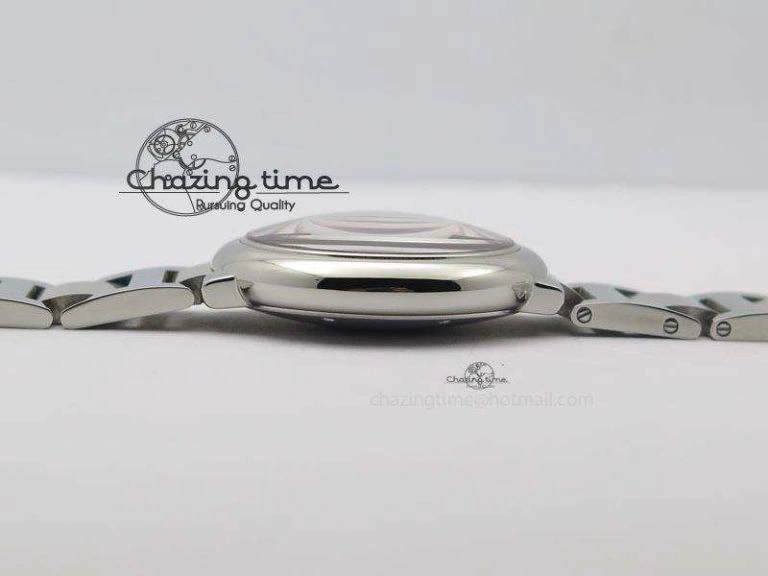 Ballon Bleu 36mm SS V6F Best Edition Pink Textured Dial On SS Bracelet Ronda Quartz