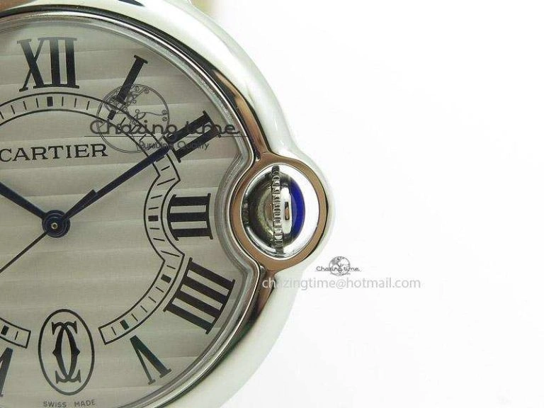 Ballon Bleu 36mm SS V6F White Textured Dial on Pink Leather Strap SEIKO NH05A