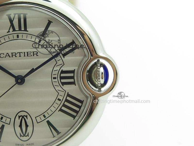 Ballon Bleu 36mm SS V6F White Textured Dial on Pink Leather Strap SEIKO NH05A